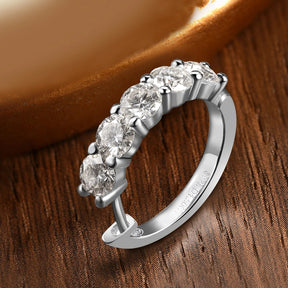 Brincos de Argola em Prata 925 com Moissanite Radiant Loops | Atelier Moissan