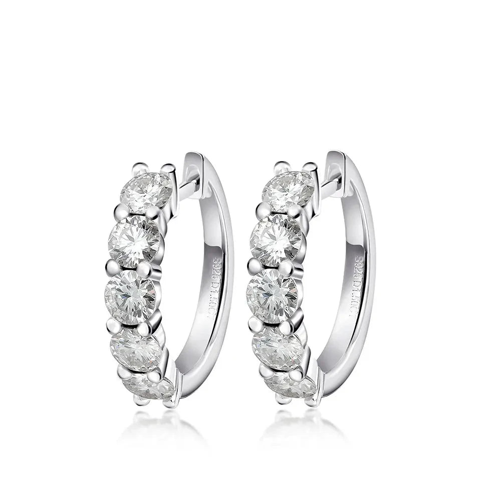 Brincos de Argola em Prata 925 com Moissanite Radiant Loops | Atelier Moissan