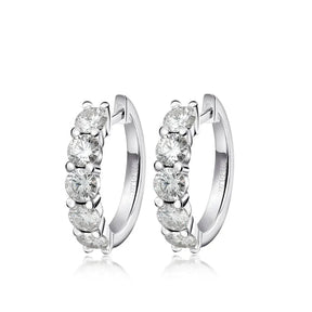 Brincos de Argola em Prata 925 com Moissanite Radiant Loops | Atelier Moissan