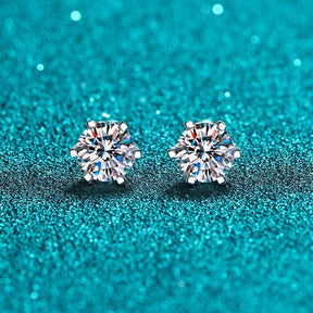 Brincos de Moissanite Parafuso Prata Esterlina Banhada a Ouro Branco