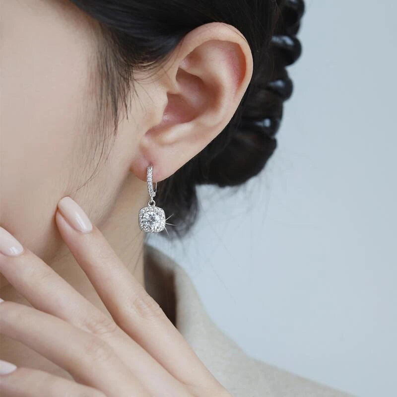 Brincos de Prata 925 com Moissanite Classic Shine | Atelier Moissan