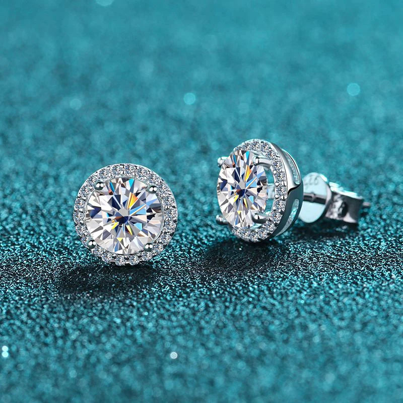 Brincos de Prata 925 com Moissanite Elegance | Atelier Moissan