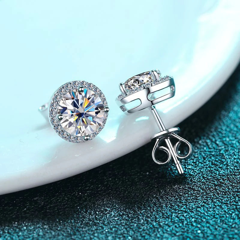Brincos de Prata 925 com Moissanite Elegance | Atelier Moissan