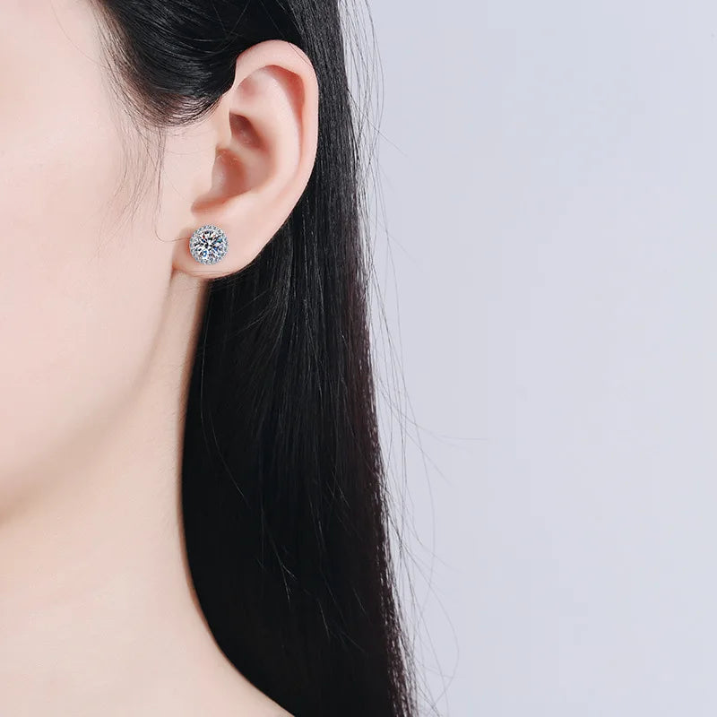 Brincos de Prata 925 com Moissanite Elegance | Atelier Moissan