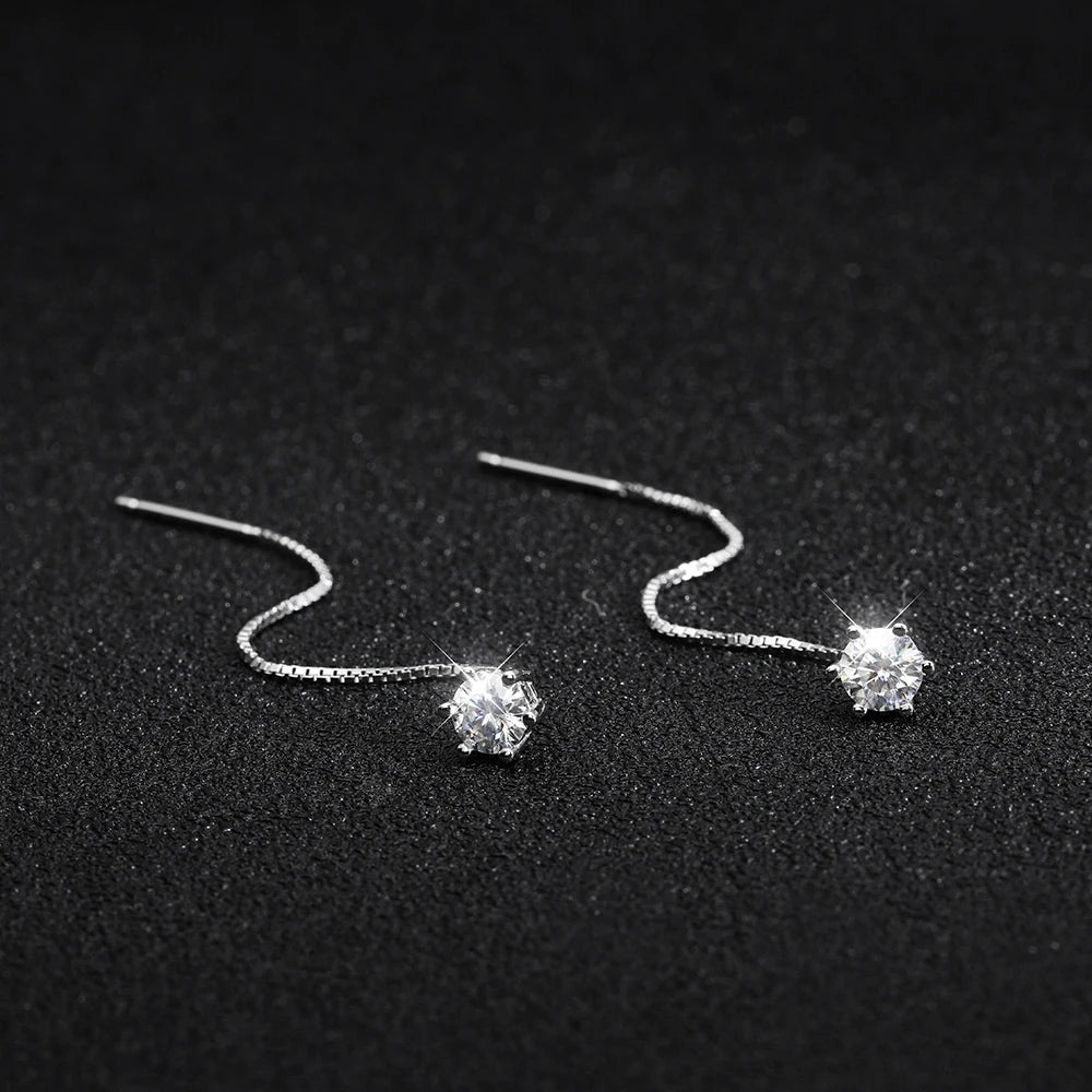 Brincos de Prata 925 com Moissanite Luxury Radiance | Atelier Moissan