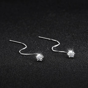 Brincos de Prata 925 com Moissanite Luxury Radiance | Atelier Moissan