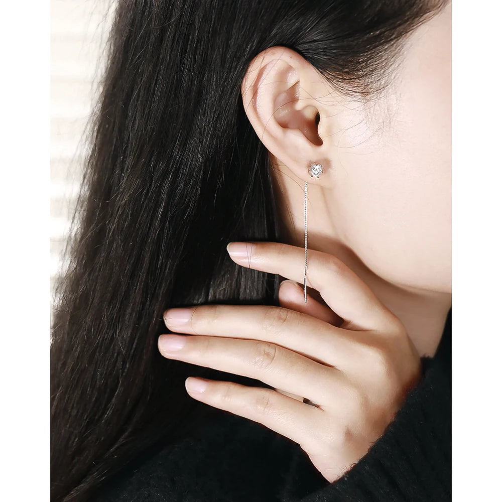 Brincos de Prata 925 com Moissanite Luxury Radiance | Atelier Moissan