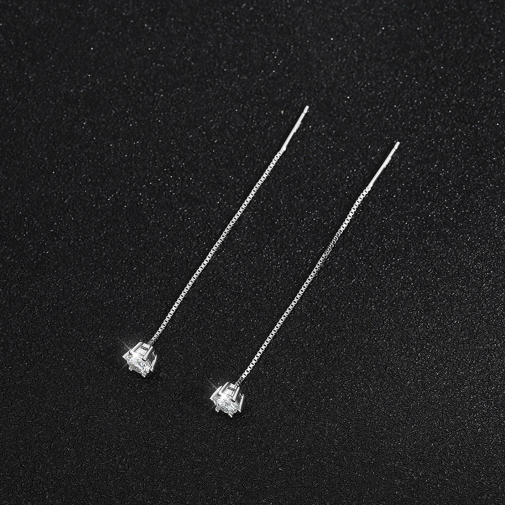 Brincos de Prata 925 com Moissanite Luxury Radiance | Atelier Moissan