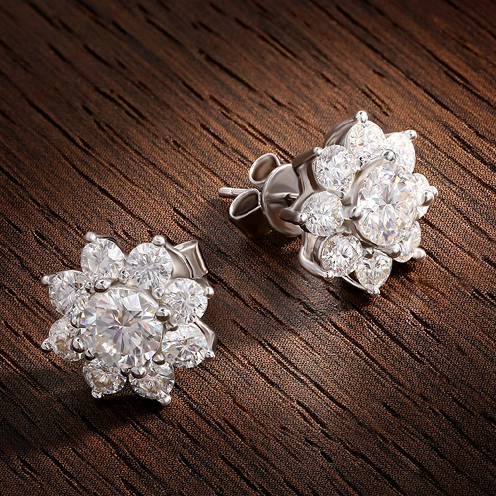 Brincos de Prata 925 com Moissanite Sparkling Radiance | Atelier Moissan