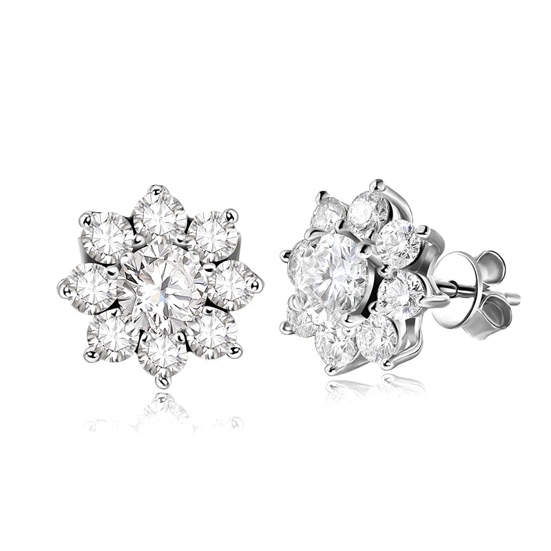 Brincos de Prata 925 com Moissanite Sparkling Radiance | Atelier Moissan