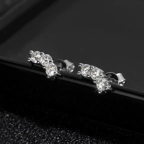 Brincos de Prata 925 com Moissanites Redondos Diamond Glow | Atelier Moissan