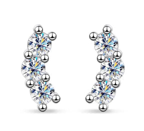 Brincos de Prata 925 com Moissanites Redondos Diamond Glow | Atelier Moissan