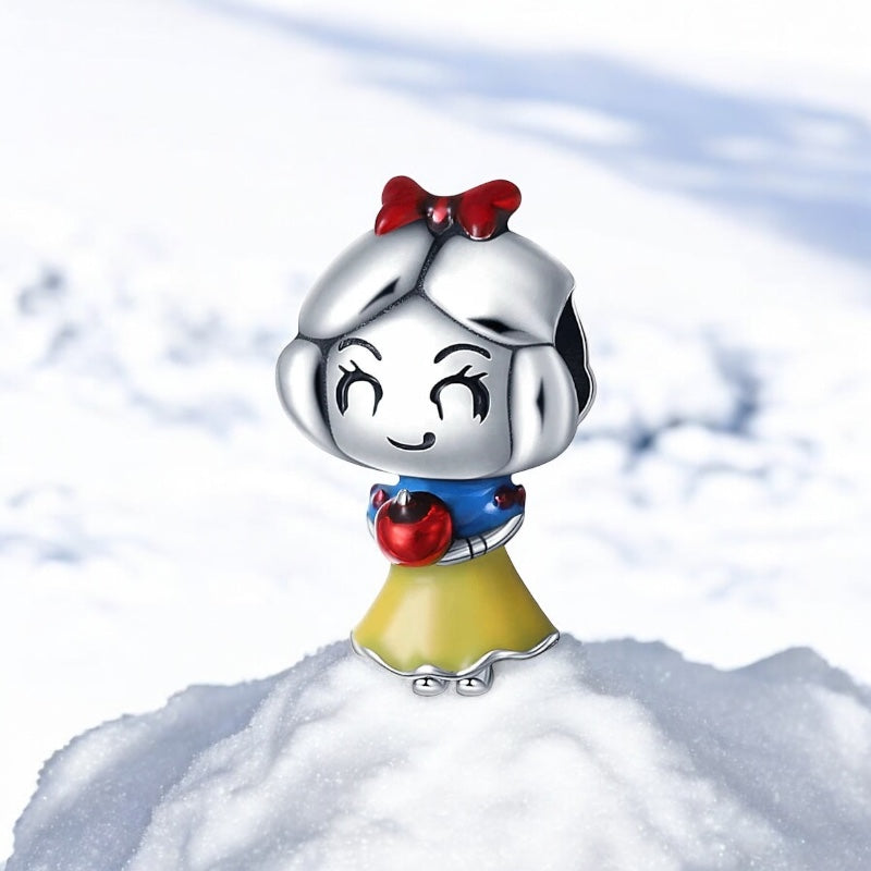 Berloque Branca de Neve com Detalhes em Esmalte Prata 925