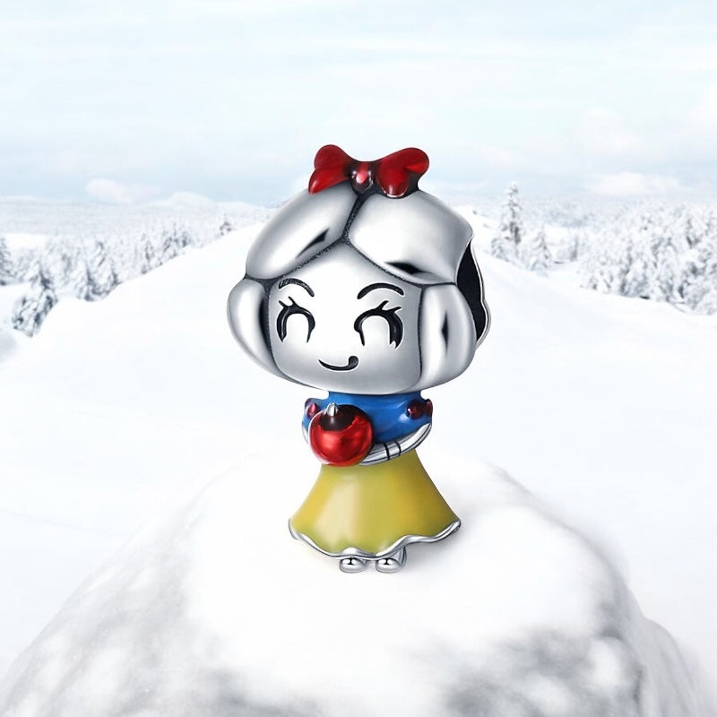 Berloque Branca de Neve com Detalhes em Esmalte Prata 925