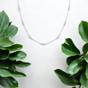 Colar Choker Elos com Zircônia Cristal em Prata 925 – 35cm + Extensor