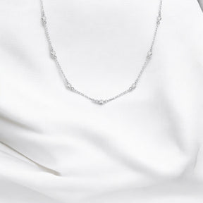 Colar Choker Elos com Zircônia Cristal em Prata 925 – 35cm + Extensor