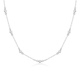 Colar Choker Elos com Zircônia Cristal em Prata 925 – 35cm + Extensor
