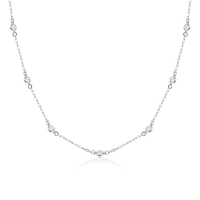 Colar Choker Elos com Zircônia Cristal em Prata 925 – 35cm + Extensor