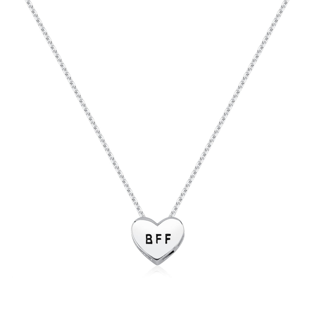 Colar Coração BFF em Prata 925 – 40cm + Extensor | Best Friends Forever