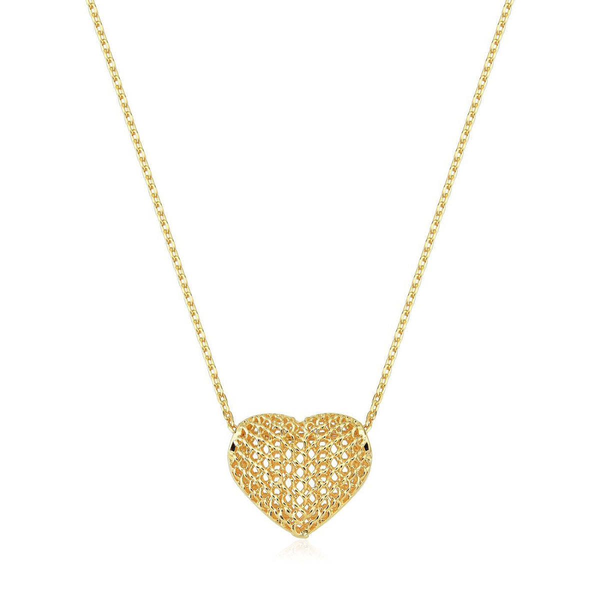 Colar Coração Impressão 3D Folheado a Ouro 18K – 45cm + 5cm