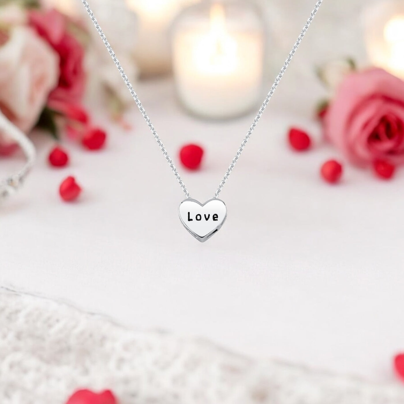 Colar Coração Love em Prata 925 – 40cm + Extensor
