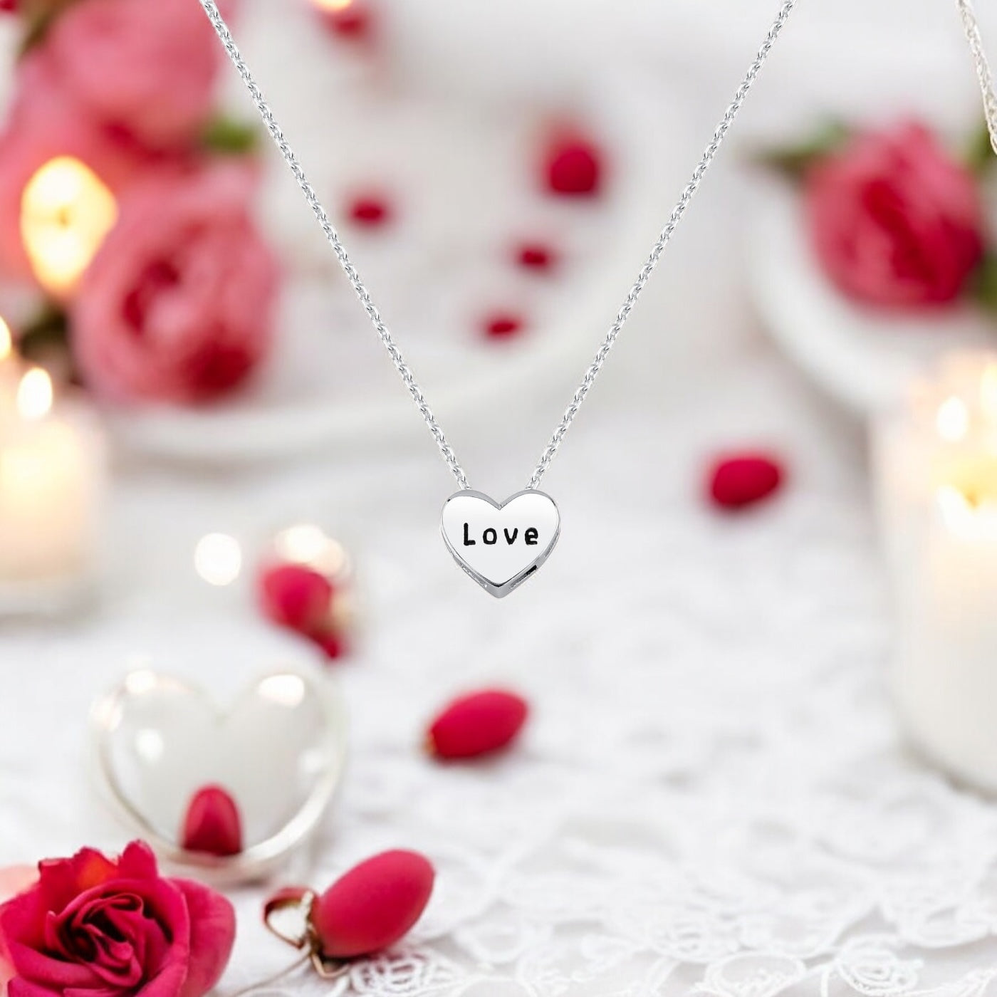 Colar Coração Love em Prata 925 – 40cm + Extensor