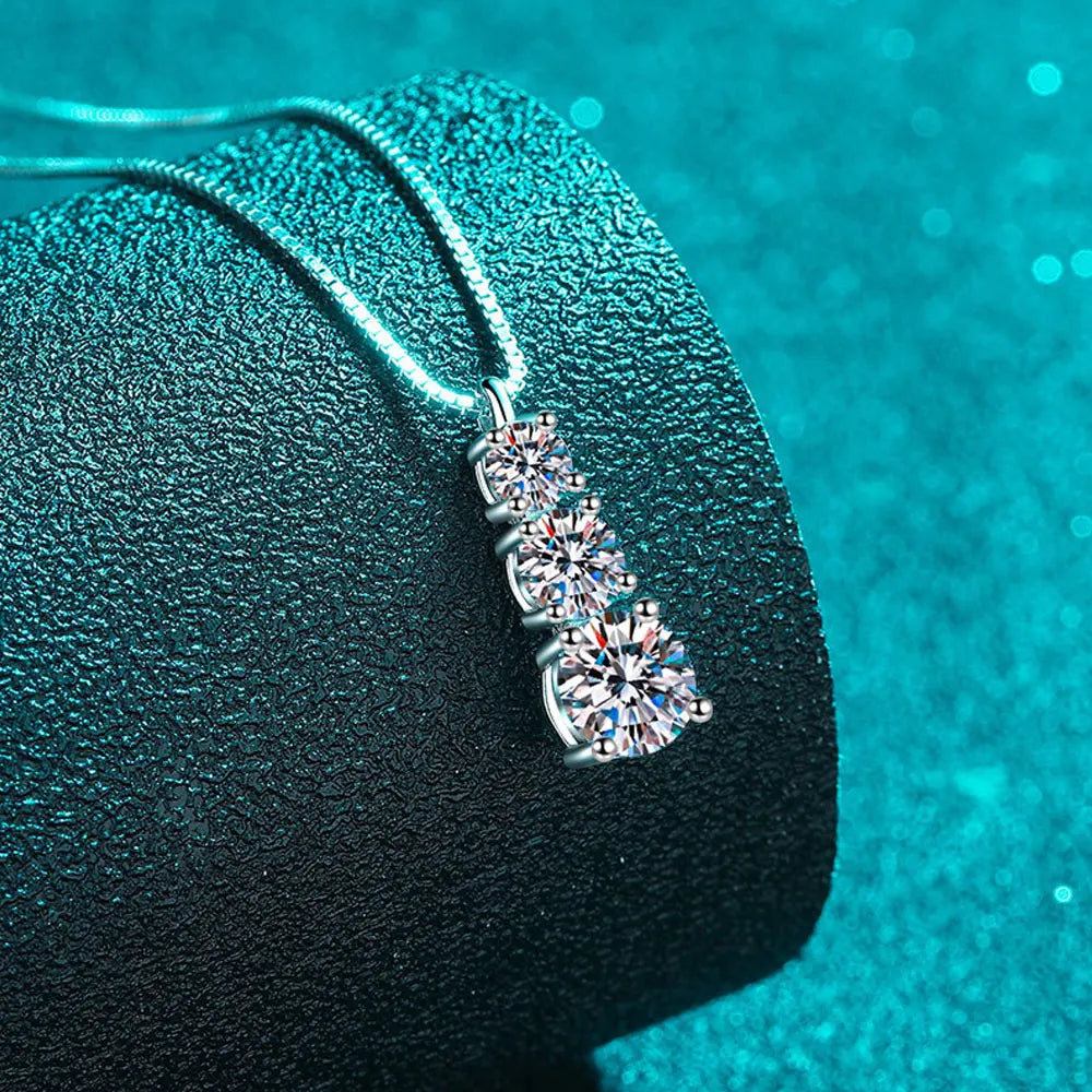 Colar Moissanite Elegance Prata 925 com Ouro Branco 18k | Atelier Moissan