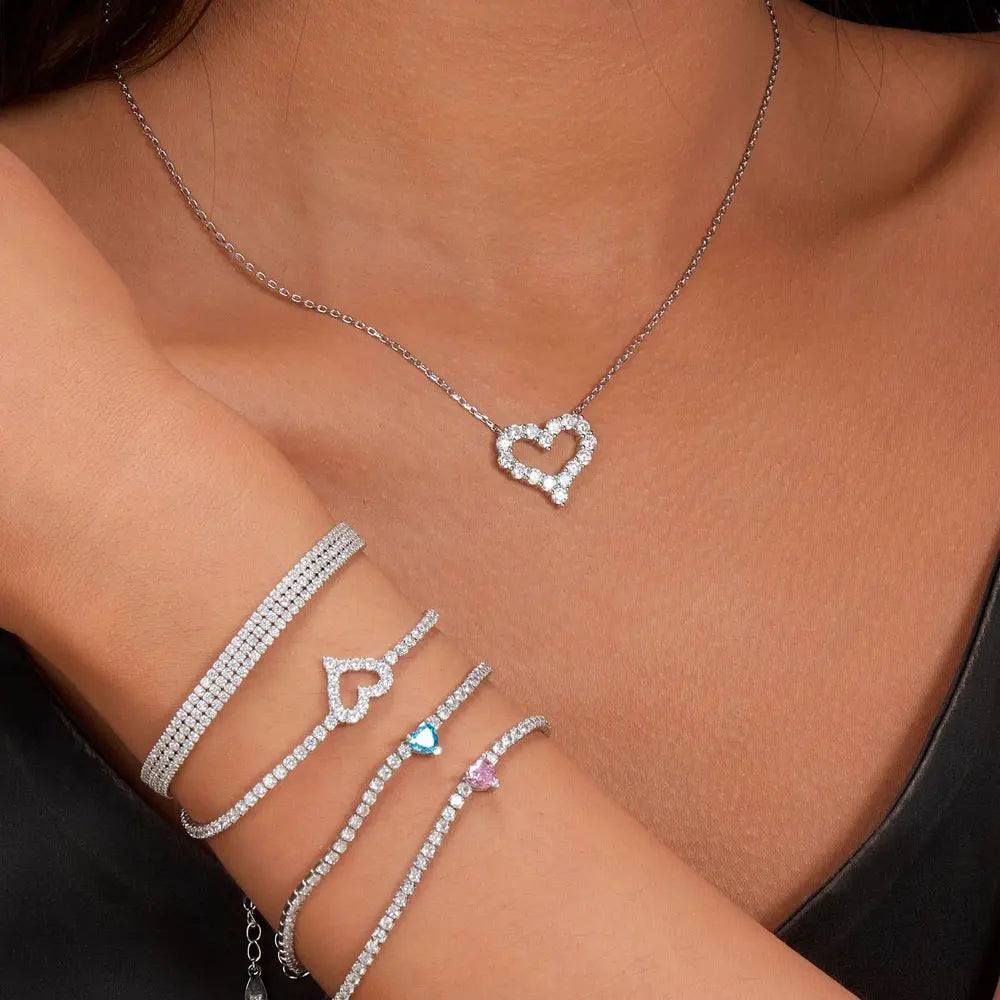 Colar Moissanite com Pingente de Coração | Atelier Moissan