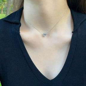 Colar de Prata 925 com Moissanite Coração Heart Glow | Atelier Moissan