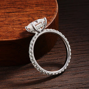 Conjunto de Anéis Moissanite Princess Glow em Prata 925 com Ouro Branco 18k