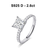 Conjunto de Anéis Moissanite Princess Glow em Prata 925 com Ouro Branco 18k