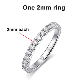 Conjunto de Anéis Moissanite para Noivas em Prata 925 com Ouro Branco 18k