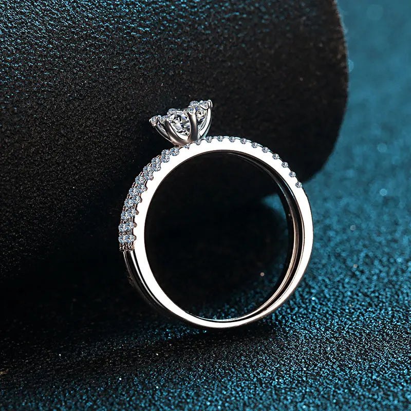 Conjunto de Anéis de Prata 925 com Moissanite Eternal Union | Atelier …

