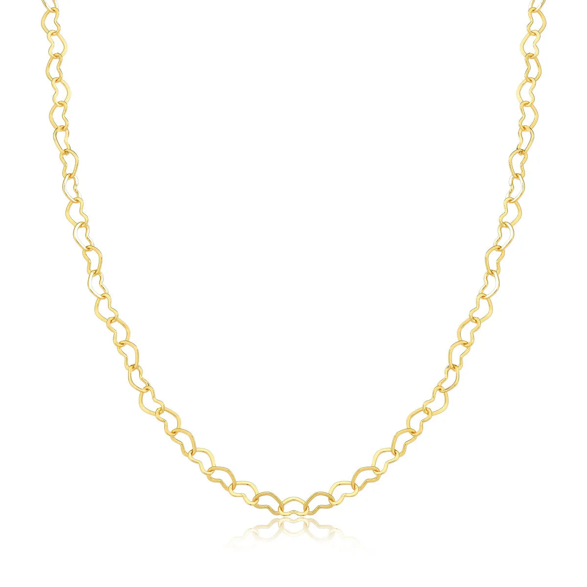 Corrente de Corações 40cm Folheada a Ouro 18K