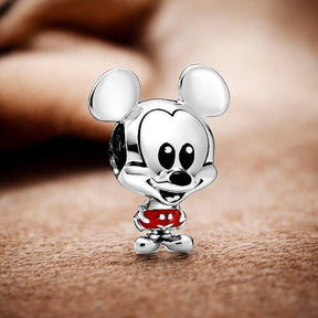 Berloque Mickey Clássico com Detalhe Esmaltado em Prata 925