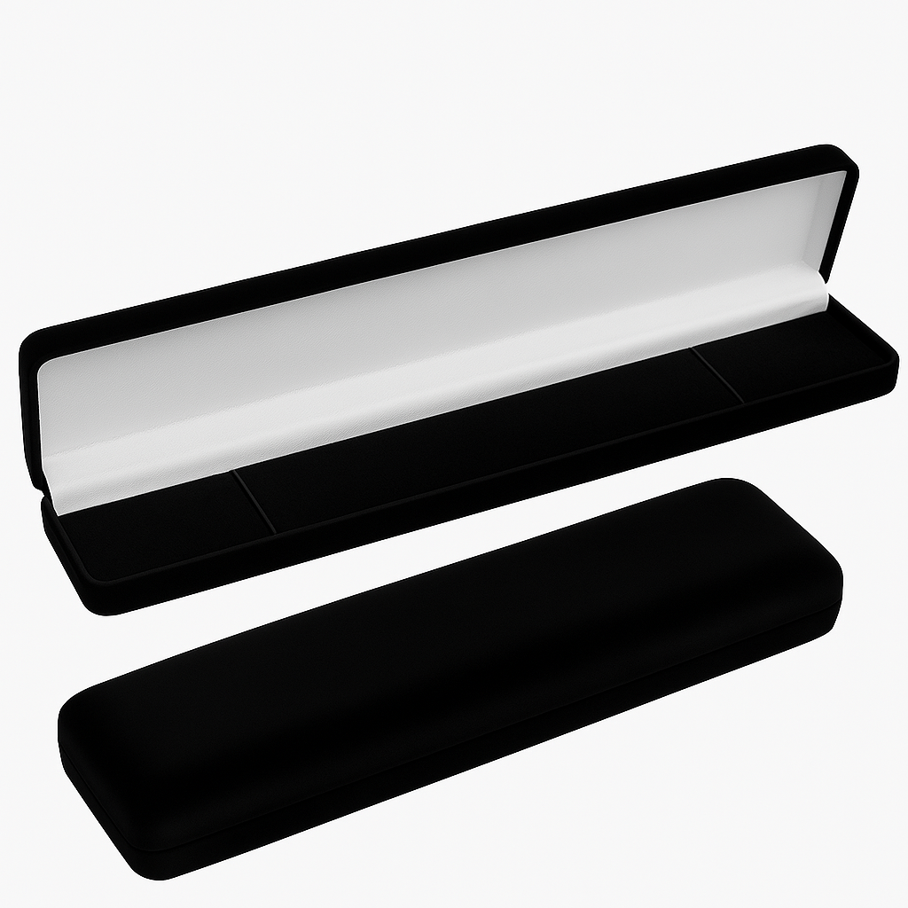 Estojo de Veludo Preto para Pulseira com Elástico – 21,5cm Luxo