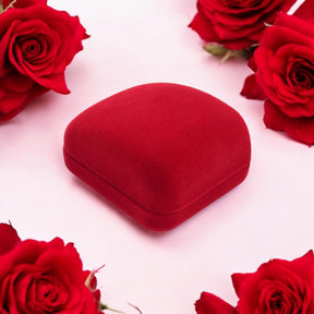 Estojo de Veludo Vermelho para Anel Corte H Atelier Moissan