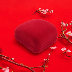 Estojo de Veludo Vermelho para Anel Corte H Atelier Moissan