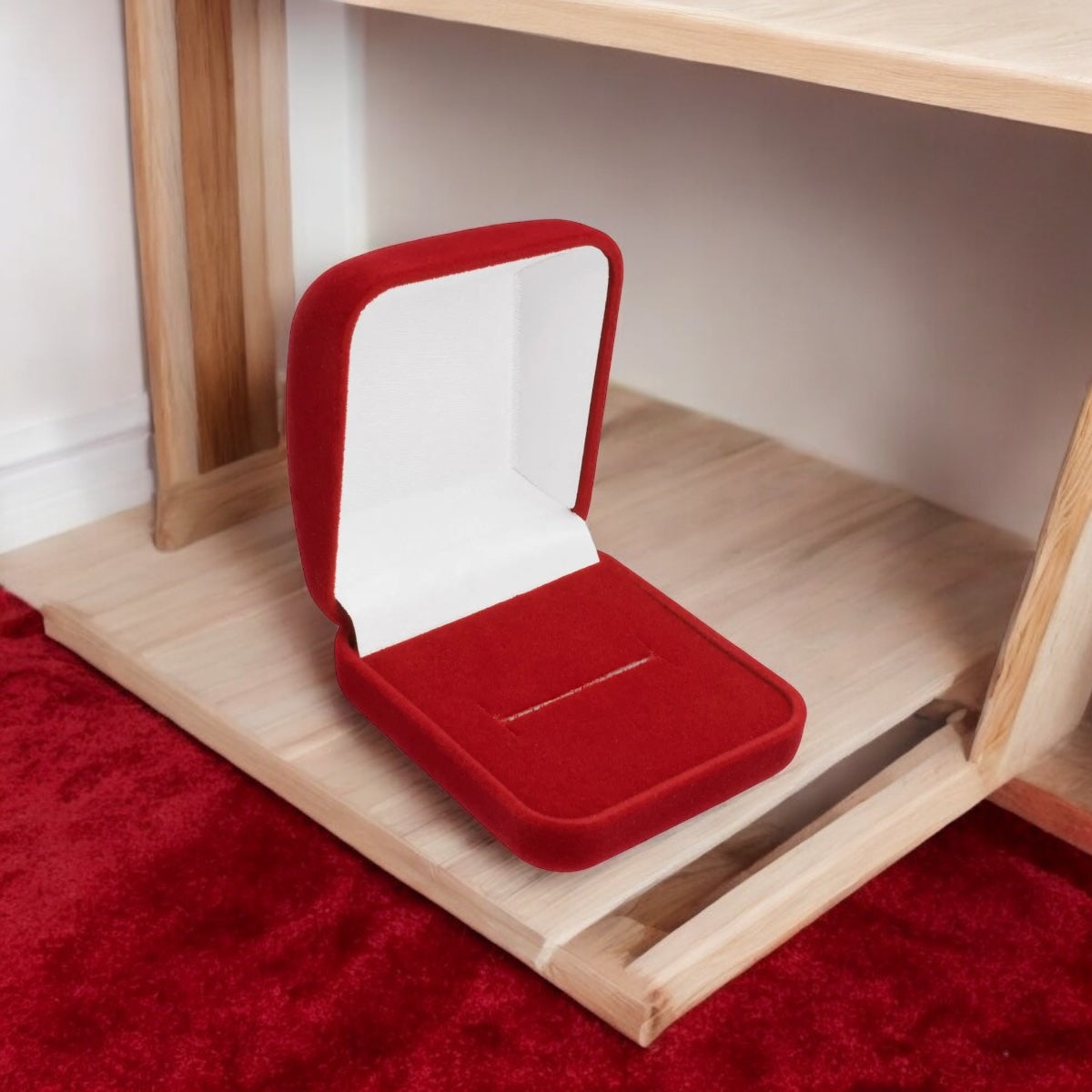 Estojo de Veludo Vermelho para Anel Corte H Atelier Moissan
