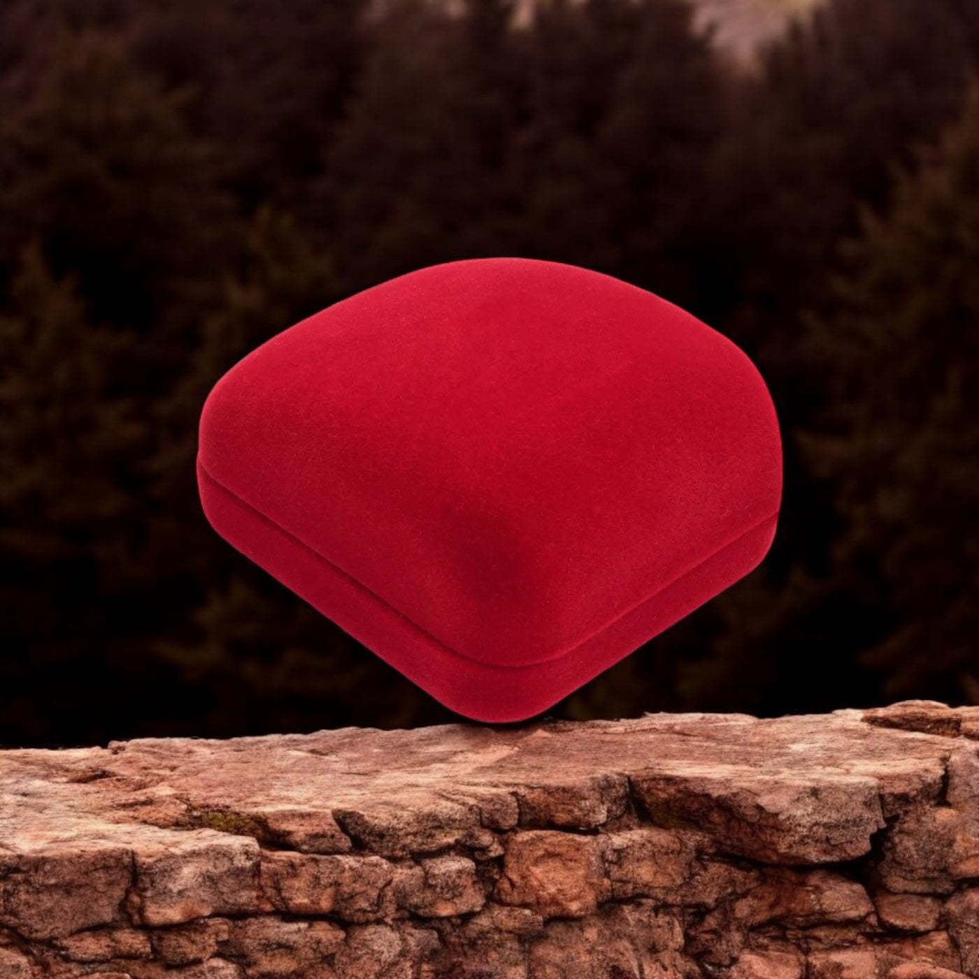 Estojo de Veludo Vermelho para Anel Corte H Atelier Moissan