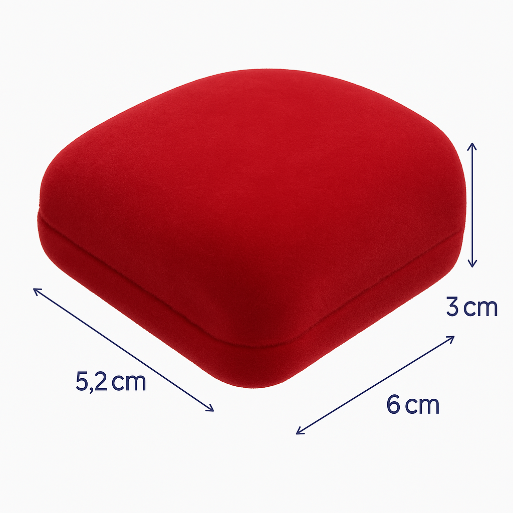 Estojo de Veludo Vermelho para Anel Corte H