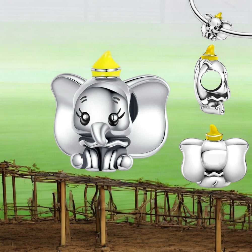 Berloque Dumbo Elefante em Prata 925