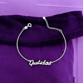 Pulseira Gratidão em Prata 925 – 16cm + 3cm Extensor