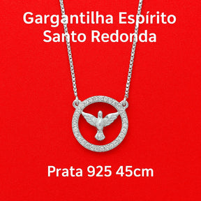 Gargantilha Espírito Santo Redonda em Prata 925 45cm