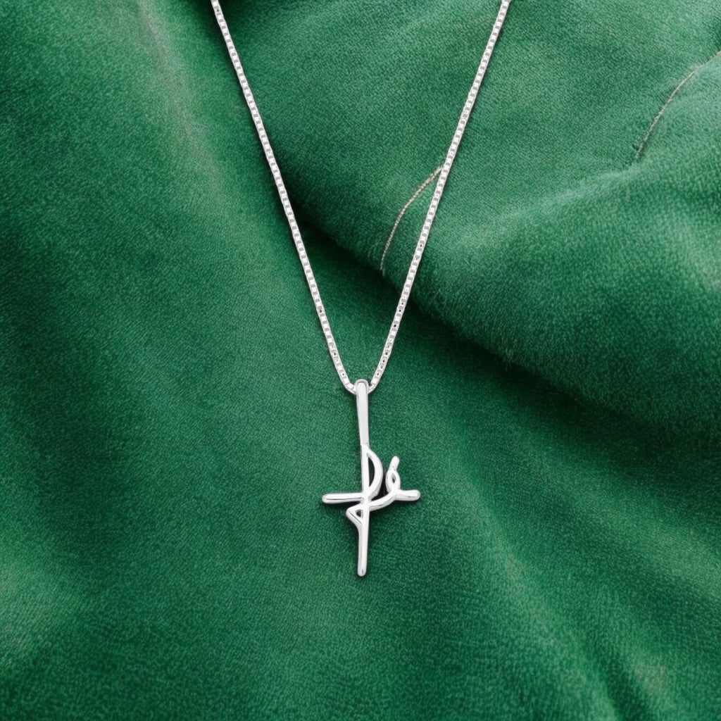 Gargantilha Fé Minimalista em Prata 925