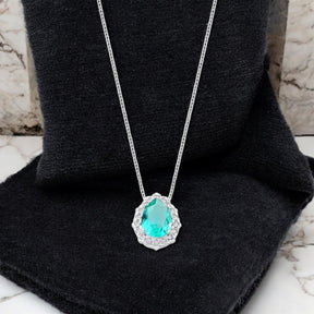 Gargantilha Gota de Turmalina em Prata 925 Minimalista
