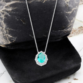 Gargantilha Gota de Turmalina em Prata 925 Minimalista