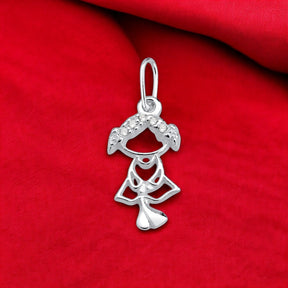 Pingente Menina Cravejado com Micro Zircônia – Prata 925