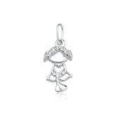 Pingente Menina Cravejado com Micro Zircônia – Prata 925