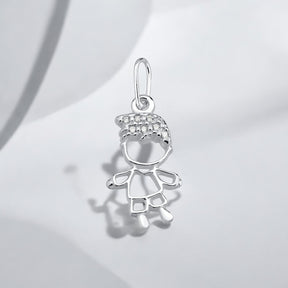 Pingente Menino Cravejado com Micro Zircônia – Prata 925